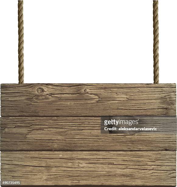 old wooden sign - placard stock illustrations