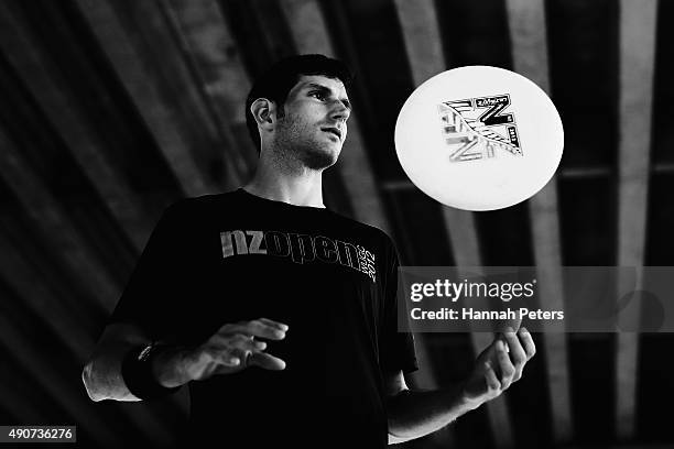 New Zealand Ultimate Frisbee player Zev Fishman poses for a portrait during a photoshoot on October 1, 2015 in Auckland, New Zealand. The...