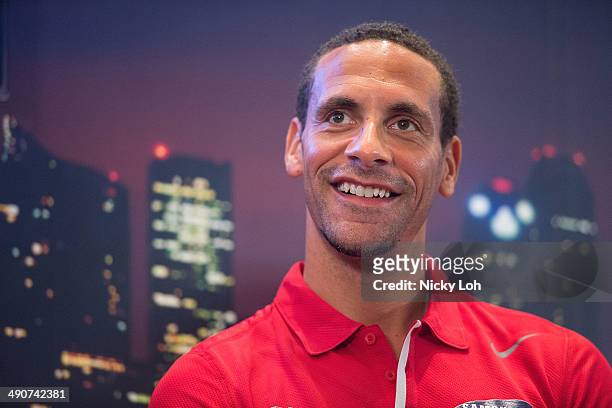 Rio Ferdinand of Manchester United attends a press conference on May 15, 2014 in Singapore.