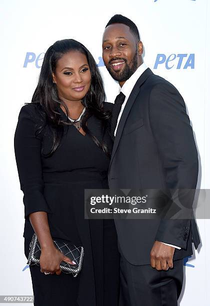 Talani Rabb and recording artist RZA attend PETA's 35th Anniversary Party at Hollywood Palladium on September 30, 2015 in Los Angeles, California.