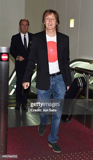 Paul McCartney is seen upon arrival at Haneda Airport on May 15, 2014 in Tokyo, Japan.