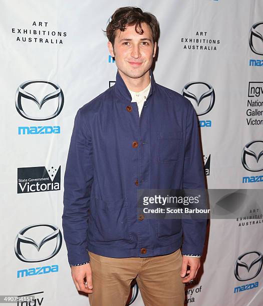 Ben Lloyd-Hughes arrives at the National Gallery of Victoria for the Opening Night of the Italian Masterpieces Exhibition on May 15, 2014 in...