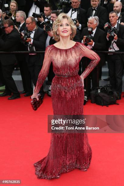 Jane Fonda attends the opening ceremony and "Grace of Monaco" premiere at the 67th Annual Cannes Film Festival on May 14, 2014 in Cannes, France.