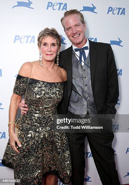 Political consultant Mary Matalin and PETA Senior Vice President Dan Mathews attend PETA's 35th Anniversary Party at Hollywood Palladium on September...
