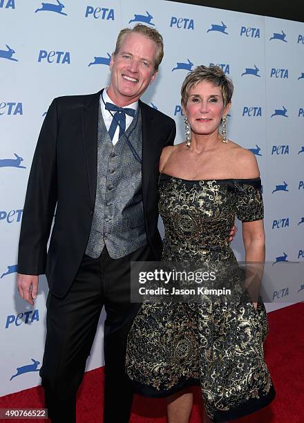 Senior Vice President Dan Mathews and Political consultant Mary Matalin attend PETA's 35th Anniversary Party at Hollywood Palladium on September 30,...