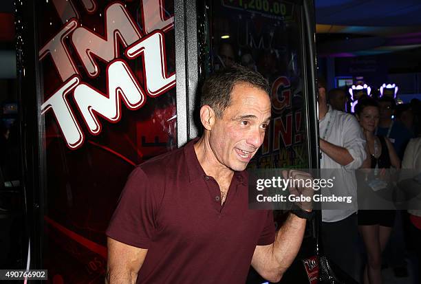 Executive Producer Harvey Levin unveils IGT's TMZ Video Slots at the Global Gaming Expo 2015 at the Sands Expo and Convention Center on September 30,...