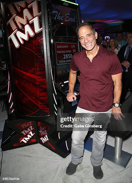 Executive Producer Harvey Levin unveils IGT's TMZ Video Slots at the Global Gaming Expo 2015 at the Sands Expo and Convention Center on September 30,...