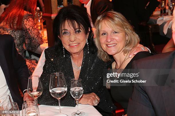 Regine Sixt and Eva Mandoki during Ralph Siegel's 70th birthday party at Schuhbeck's Teatro on September 30, 2015 in Munich, Germany.