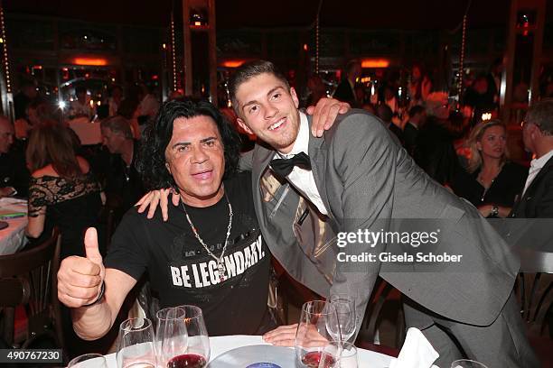 Costa Cordalis and Joey Heindle during Ralph Siegel's 70th birthday party at Schuhbeck's Teatro on September 30, 2015 in Munich, Germany.