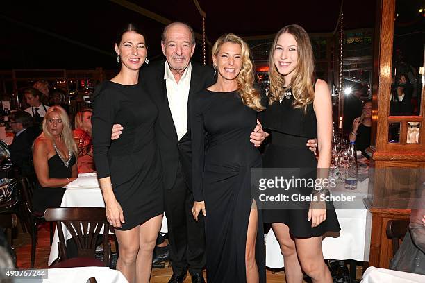 Ralph Siegel with his daughters Marcella Siegel , Giulia Siegel and Alana Siegel during Ralph Siegel's 70th birthday party at Schuhbeck's Teatro on...