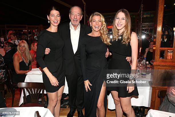 Ralph Siegel with his daughters Marcella Siegel , Giulia Siegel and Alana Siegel during Ralph Siegel's 70th birthday party at Schuhbeck's Teatro on...