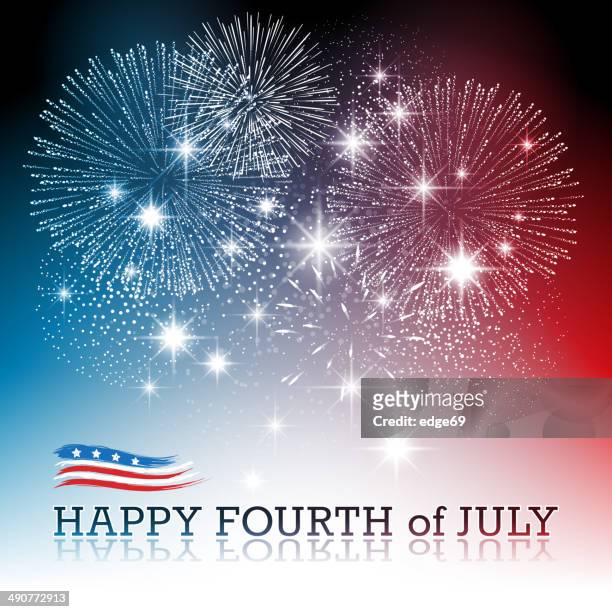 stockillustraties, clipart, cartoons en iconen met fourth of july background - american flag fireworks