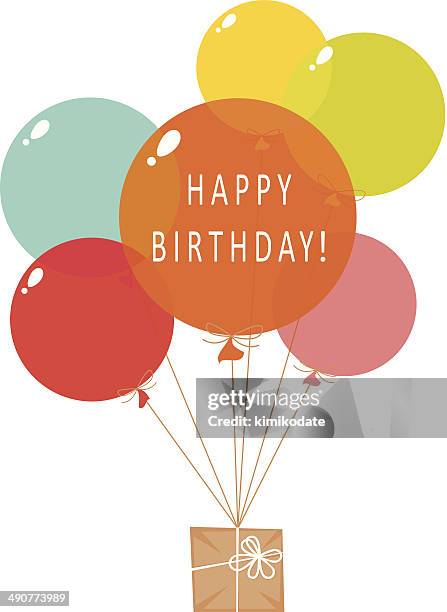 alles gute zum geburtstag ballons - geschenk rund stock-grafiken, -clipart, -cartoons und -symbole