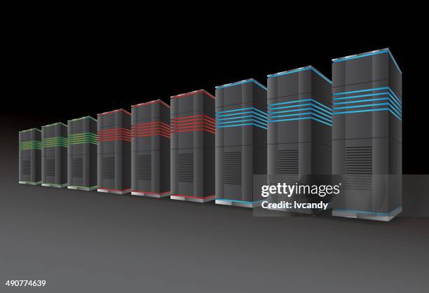 network server - cpu cabinet stock illustrations