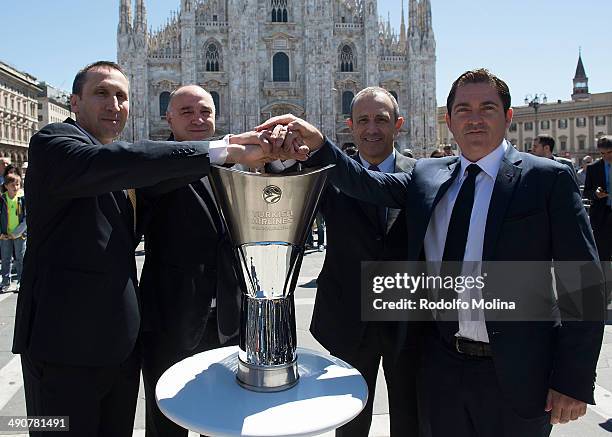 David Blatt, Head Coach of Maccabi Electra Tel Aviv, Pablo Laso, Head Coach of Real Madrid, Ettore Messina, Head Coach of CSKA Moscow and Xavi...