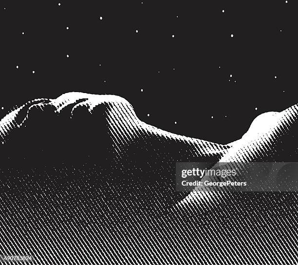 engraving of serene woman enjoying a good nights sleep - dreamlike illustrations stock illustrations