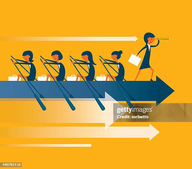 ilustraciones, imágenes clip art, dibujos animados e iconos de stock de trabajo en equipo - canoa team