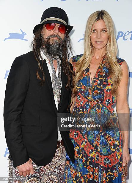 Rob Zombie and Sheri Moon Zombie attend PETA's 35th anniversary party at Hollywood Palladium on September 30, 2015 in Los Angeles, California.