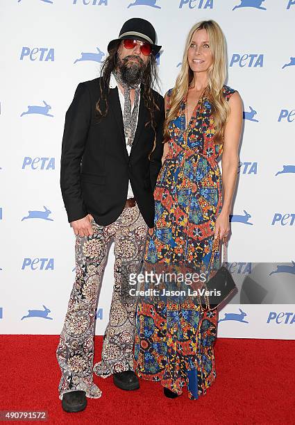 Rob Zombie and Sheri Moon Zombie attend PETA's 35th anniversary party at Hollywood Palladium on September 30, 2015 in Los Angeles, California.