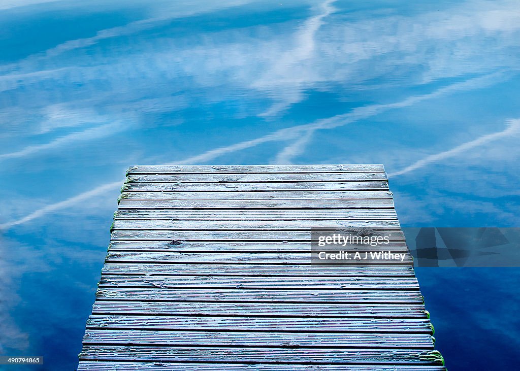 Frosted wooden jetty