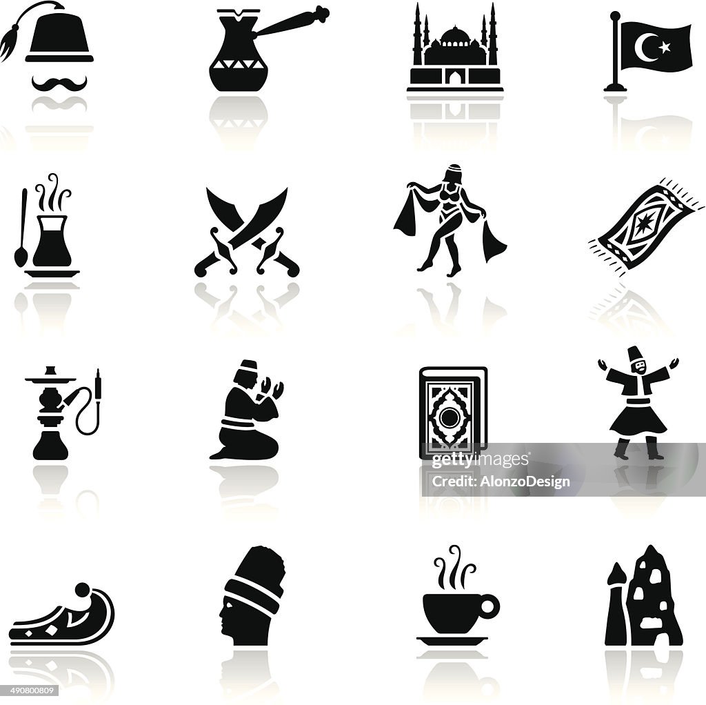 Black Turkish Icon Set
