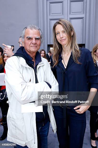 Photographer Patrick Demarchelier and Model Georgina Grenville attend the Chloe show as part of the Paris Fashion Week Womenswear Spring/Summer 2016....