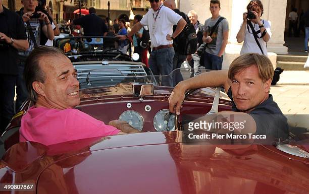 Albrecht Von Hohenzollern and Michael Stehle attend Mille Miglia 2014, 1000 Miles Historic Road Race on May 15, 2014 in Brescia, Italy.