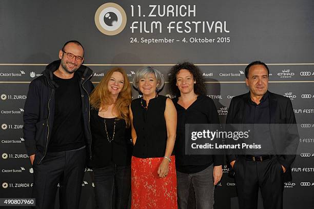 Members of the International Documentary Film Jury Alexander Nanau, Havana Marking, jury president Catherine Dussart, Joelle Alexis and Abbas Fahdel...