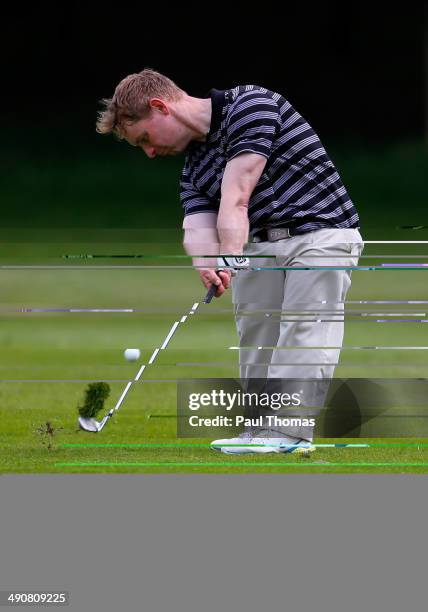 Alex Boyton of Skidby Lakes Golf Club plays a shot on the 18th hole during the Glenmuir PGA Professional Championship North East Qualifier at Moor...