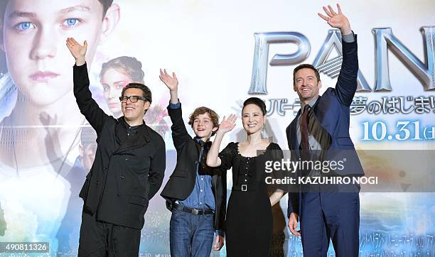 Australian actor Hugh Jackman, Japanese guest Seiko Matsuda, Australian actor Levi Miller, and British-American film director Joe Wright attend the...
