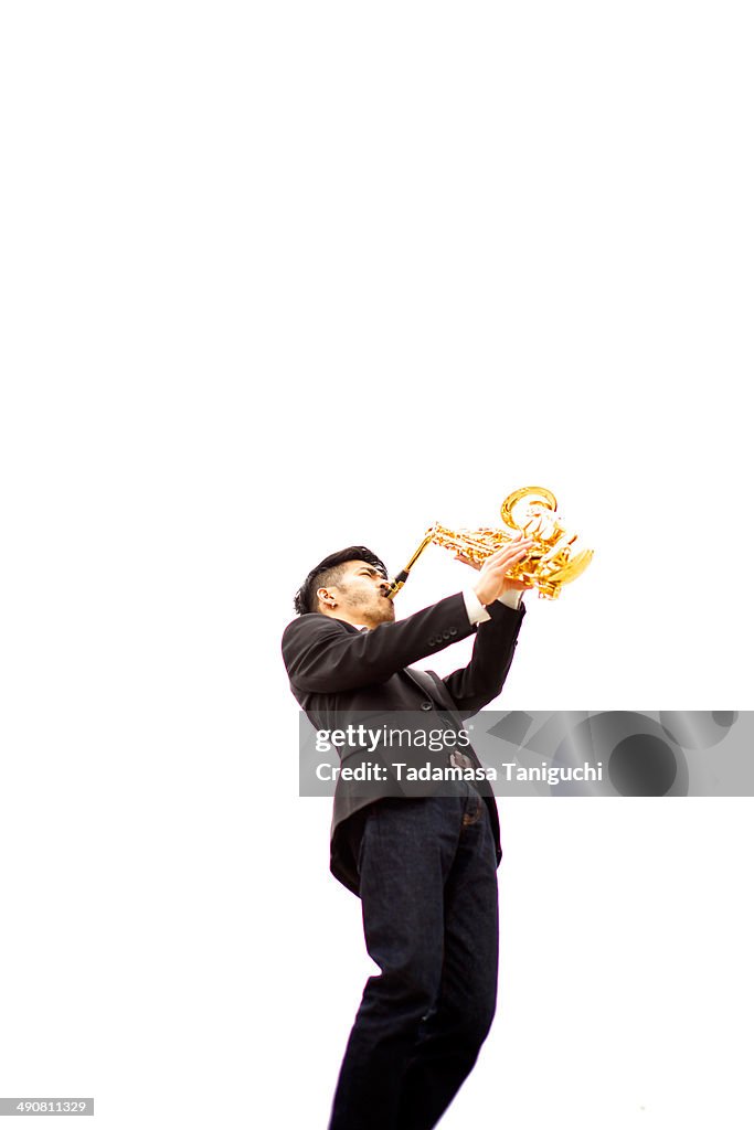 Man playing the saxophone