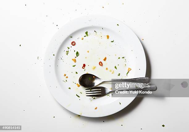 peperoncino you have finished eating. - empty plate foto e immagini stock