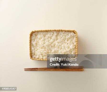 Lunch of white rice. Lunch of white rice.