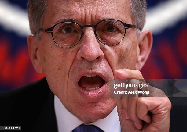 Federal Communications Commission Chairman Tom Wheeler listens during an open meeting to receive public comment on proposed open Internet notice of...