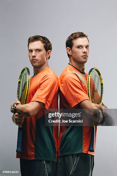 Tennis players Mike Bryan, Bob Bryan are photographed for Self Assignment on December 16, 2012 in Wesley Chapel, Florida.