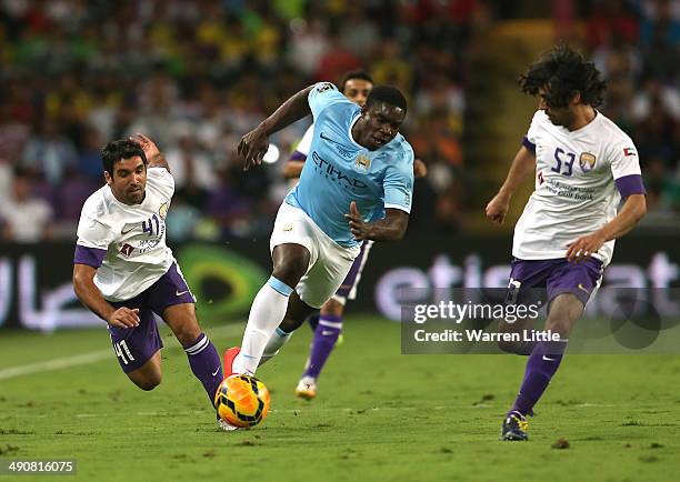 Micah Richards of Manchester City in action during the friendly match between Al Ain and Manchester City at Hazza bin Zayed Stadium on May 15, 2014...