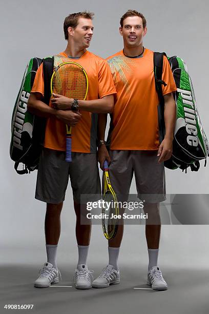 Tennis players Mike Bryan, Bob Bryan are photographed for Self Assignment on December 16, 2012 in Wesley Chapel, Florida.