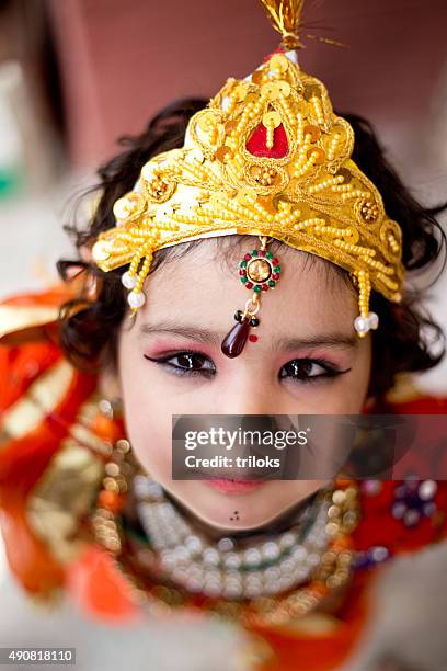 little boy dressed up as krishna - krishna stock pictures, royalty-free photos & images