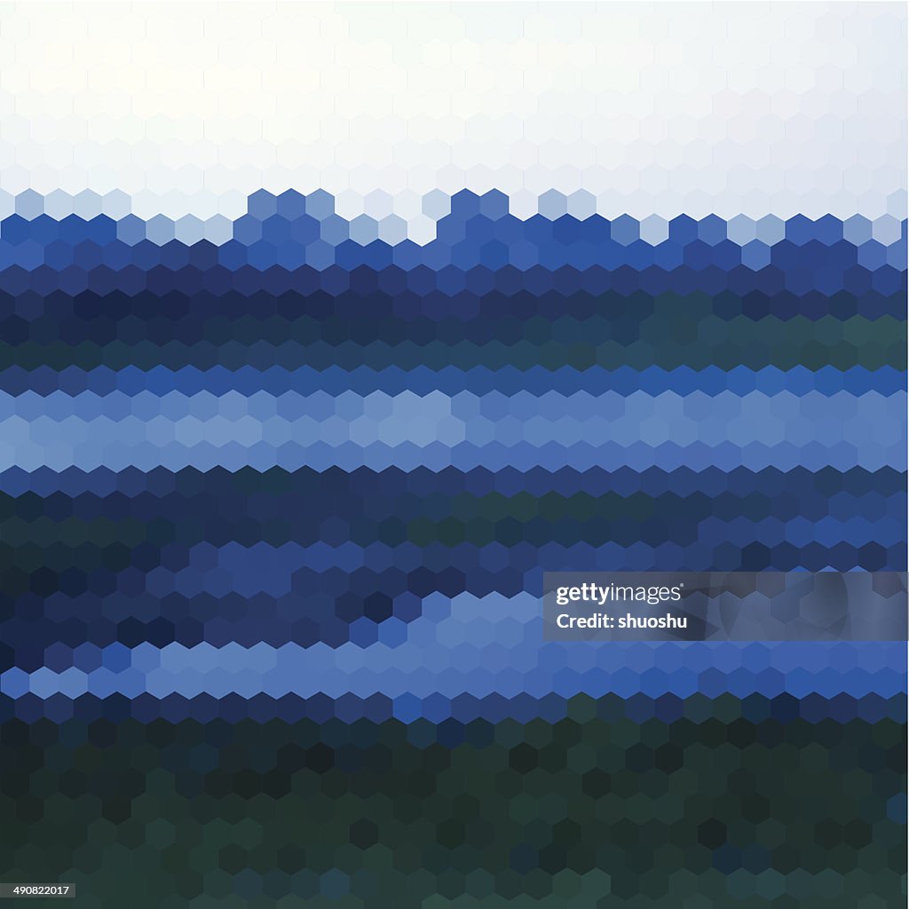 Abstract blue hexagon pattern background