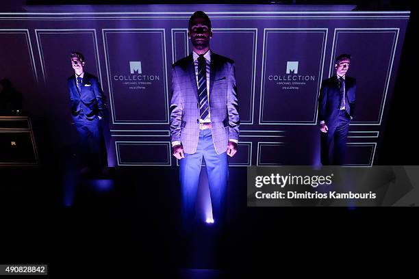 Models pose during JCPenney and Michael Strahan's launch of Collection by Michael Strahan on September 30, 2015 in New York City.