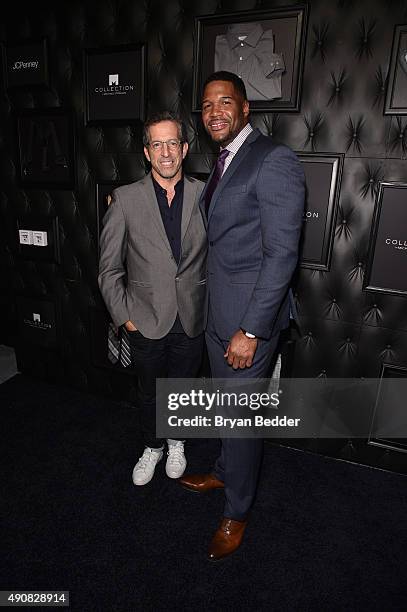 Fashion designer Kenneth Cole and TV personality Michael Strahan attend JCPenney and Michael Strahan's launch of Collection by Michael Strahan on...