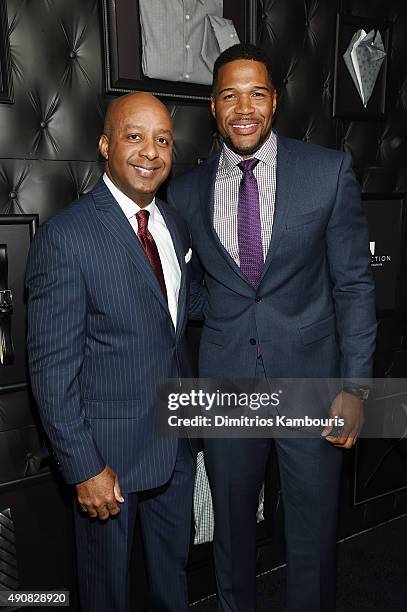 JCPenney CEO Marvin Ellison and TV personality Michael Strahan attend JCPenney and Michael Strahan's launch of Collection by Michael Strahan on...