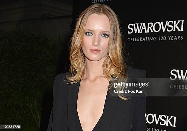 Daria Strokous attends the Swarovski 120 X Rizzoli Exhibition and Cocktail as part of the Paris Fashion Week Womenswear Spring/Summer 2016 on...