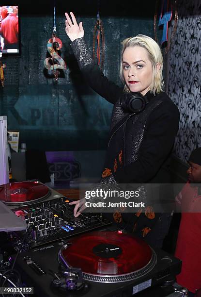 Taryn Manning DJ's the Bounce Sporting Club 4 Year Anniversary Party at Bounce Sporting Club on September 30, 2015 in New York City.