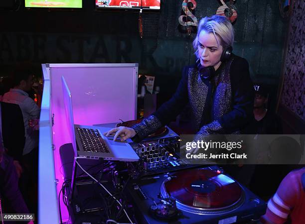 Taryn Manning DJ's the Bounce Sporting Club 4 Year Anniversary Party at Bounce Sporting Club on September 30, 2015 in New York City.