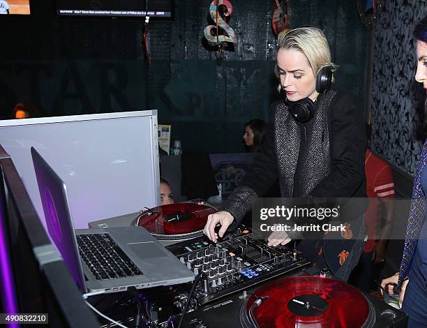 Taryn Manning DJ's the Bounce Sporting Club 4 Year Anniversary Party at Bounce Sporting Club on September 30, 2015 in New York City.