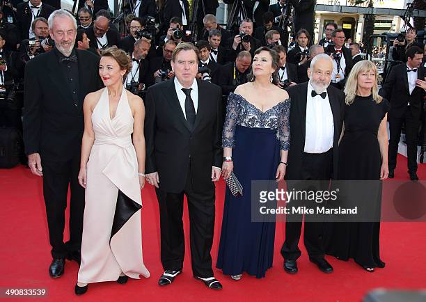 Dick Pope, Dorothy Atkinson, Marion Bailey, Timothy Spall, director Mike Leigh and Georgina Lowe attend the "Mr.Turner" Premiere at the 67th Annual...