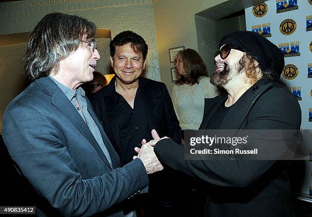 Jackson Browne, Ron Chapman and Carlos Varela attend "The Poet Of Havana" screening during the 2015 Woodstock Film Festival at Ulster Performing Arts...