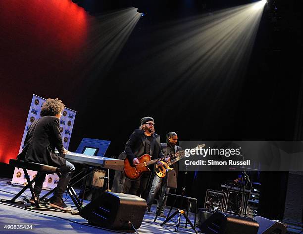 Cuban Muscian Carlos Varela performs at "The Poet Of Havana" screening during the 2015 Woodstock Film Festival at Ulster Performing Arts Center on...