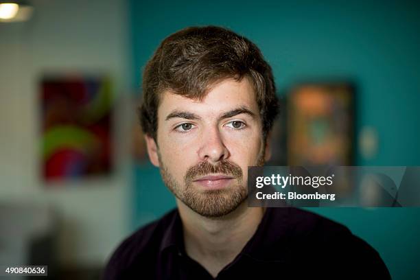 Kurt Walters, campaign manger with Rootstrikers, sits for a photograph at Impact Hub DC in Washington, D.C., U.S., on Monday, Sept. 28, 2015. Walters...